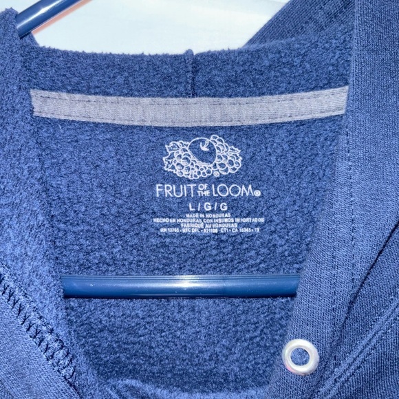 Fruit of the Loom Dark Blue Hoodie - Picture 3 of 7